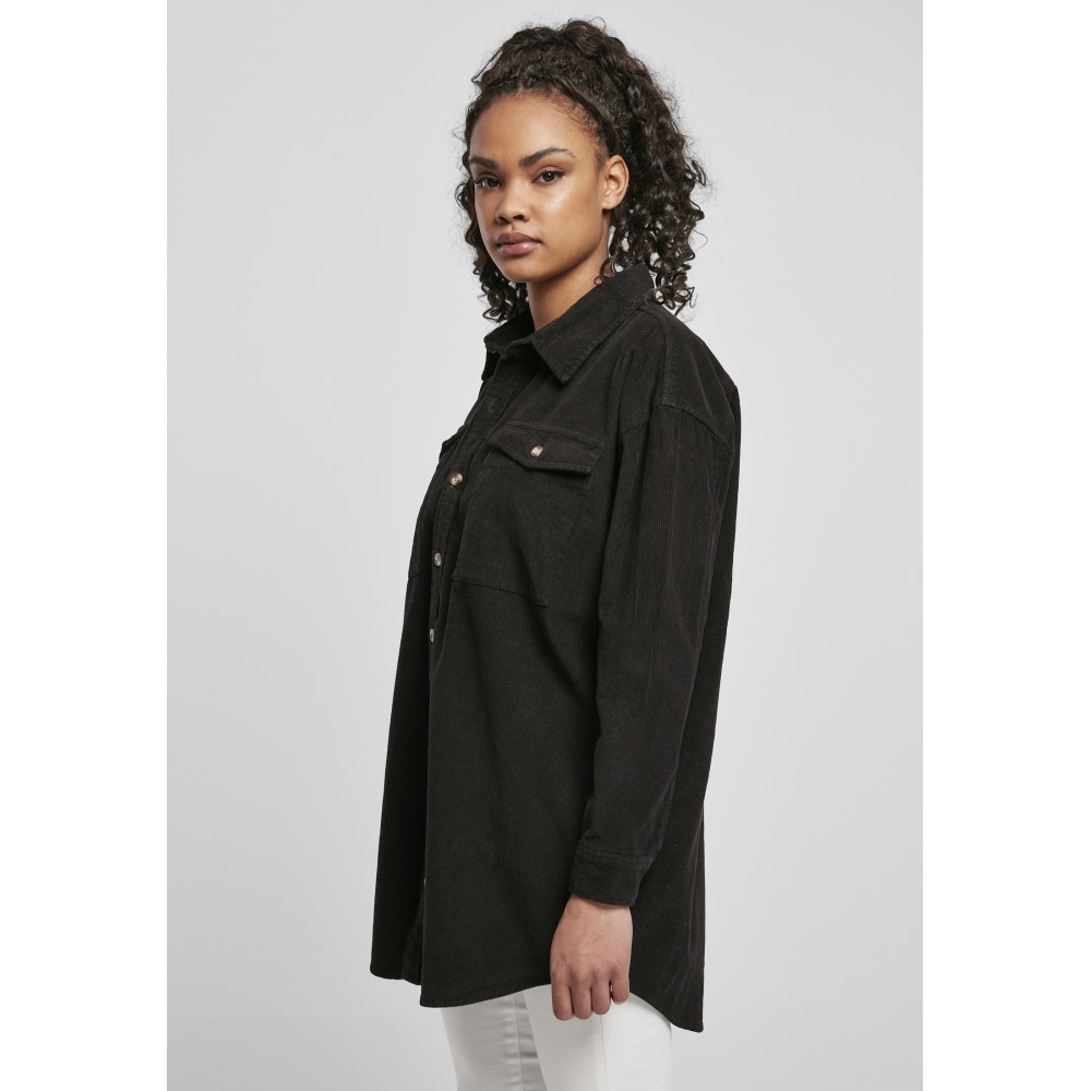 Urban Classics - Long Corduroy Bluse - Schwarz